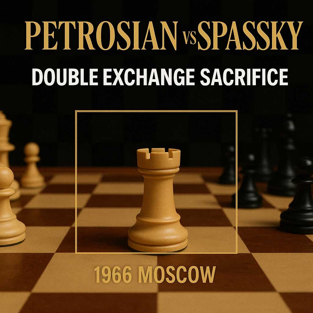 Petrosian vs Spassky (1966) – The Double Exchange Sacrifice_